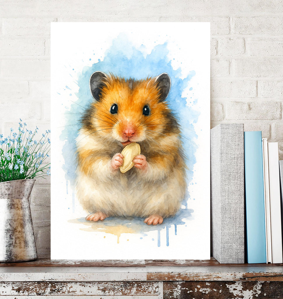 Custom Pet Watercolor Portrait from Photo, Personalized Rabbit or Guinea Pig Art, Hamster Ferret Rat Print, Unique Pet Lover Home Decor Gift