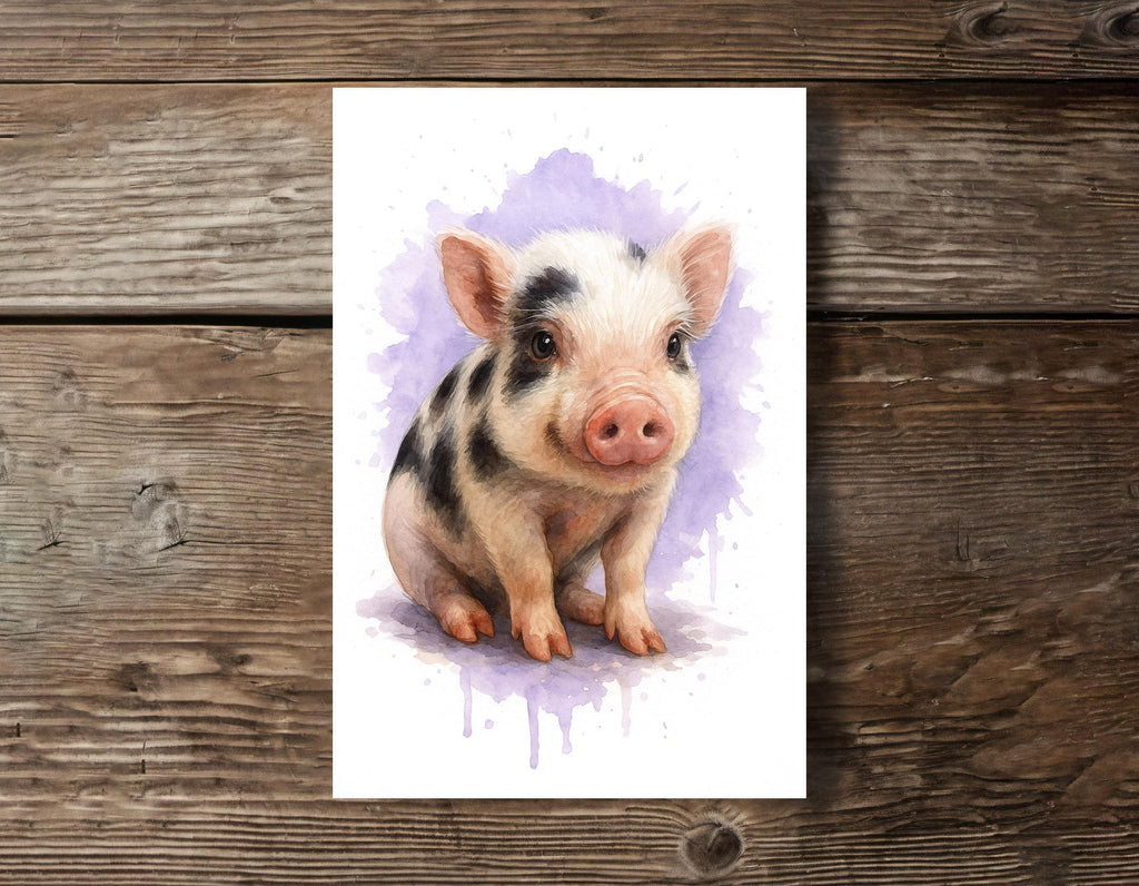 Personalized Farm Animal Watercolor Art from Photo, Horse Cow Pig Goat Pet Portrait, Custom Country Decor, Unique Wall Gift Print