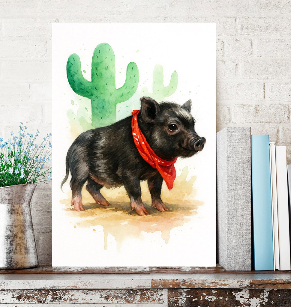Personalized Farm Animal Watercolor Art from Photo, Horse Cow Pig Goat Pet Portrait, Custom Country Decor, Unique Wall Gift Print