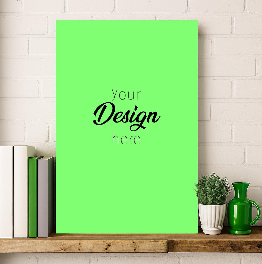 Modern Shelf Poster Mockup – 2:3 Vertical Canvas PSD Template, Wall Art Mockup for Etsy Sellers, Minimalist Art Display Scene