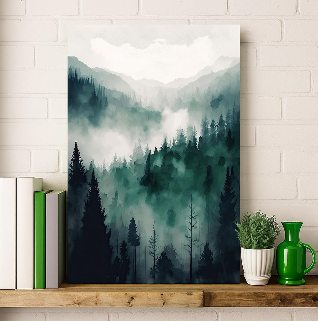 Modern Shelf Poster Mockup – 2:3 Vertical Canvas PSD Template, Wall Art Mockup for Etsy Sellers, Minimalist Art Display Scene