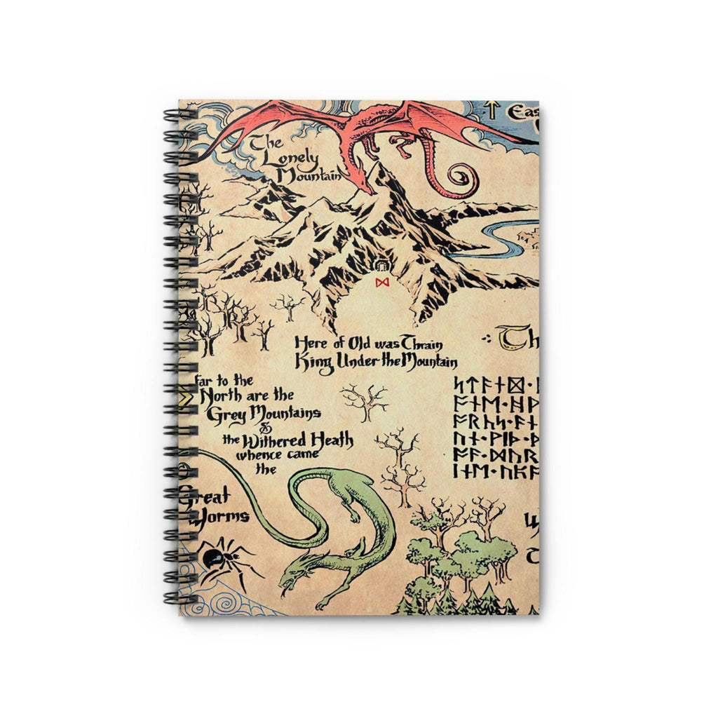 Hobbit Fantasy Map Tolkien Spiral Notebook - Ruled Line Journal, Vintage Fantasy Notebook, Nerdy Gift for Writers, Adventure Diary