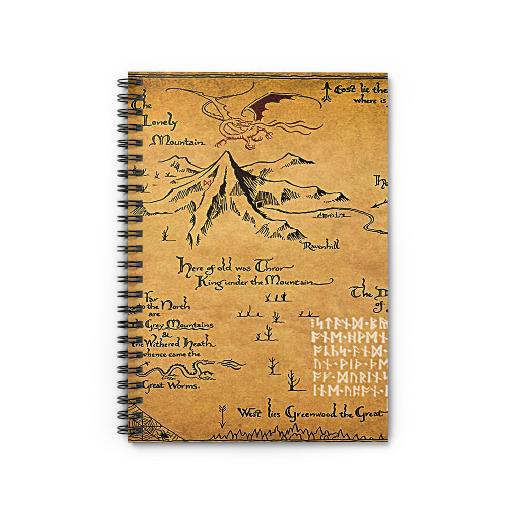 Hobbit Fantasy Map Tolkien Spiral Notebook - Ruled Line Journal, Vintage Fantasy Notebook, Nerdy Gift for Writers, Adventure Diary