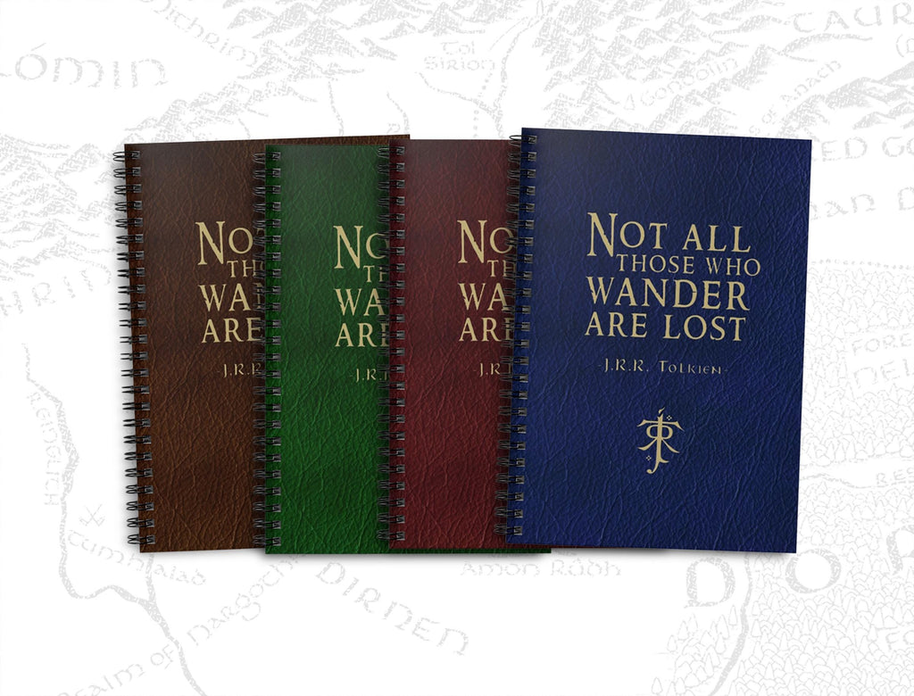 Tolkien Quote Spiral Travel Journal - Ruled Line Notebook, Fantasy Quote, Gift for Traveler, Adventure Diary