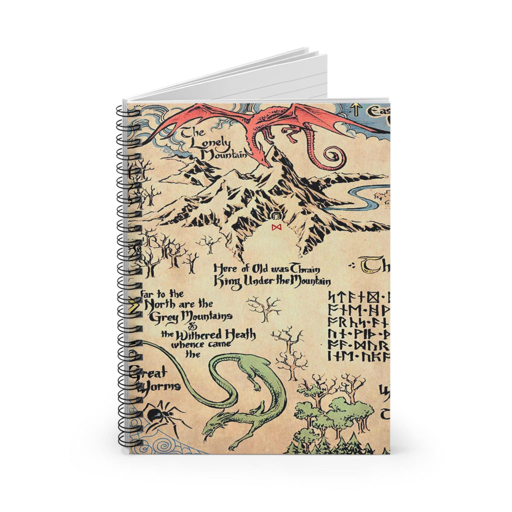 Hobbit Fantasy Map Tolkien Spiral Notebook - Ruled Line Journal, Vintage Fantasy Notebook, Nerdy Gift for Writers, Adventure Diary