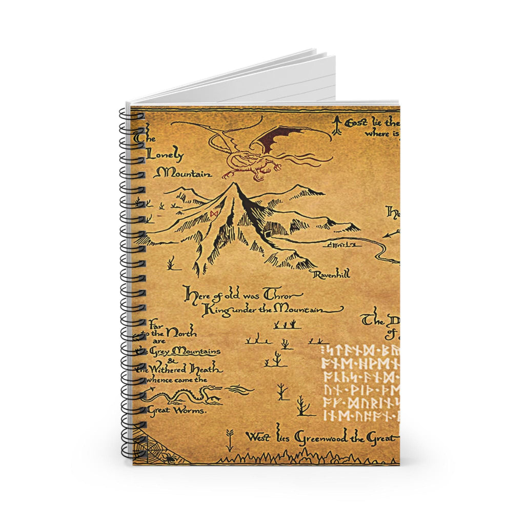 Hobbit Fantasy Map Tolkien Spiral Notebook - Ruled Line Journal, Vintage Fantasy Notebook, Nerdy Gift for Writers, Adventure Diary