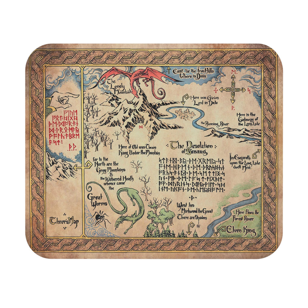 Hobbit Map Tolkien Mouse Pad, Fantasy Adventure Mousepad, Nerdy Bookish Decor, Desk Accessory, Ideal Gift for Gamers, Unique Office Decor