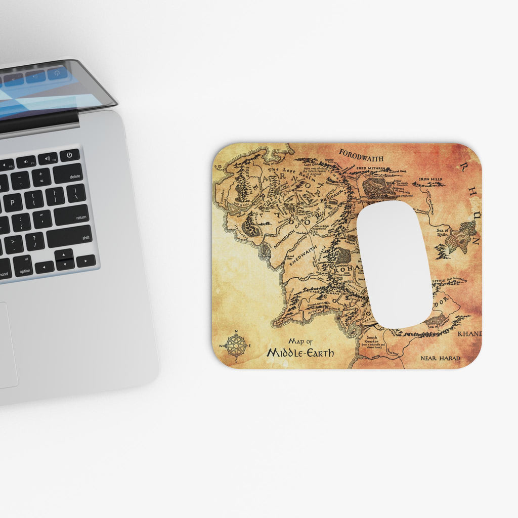 Tolkien Fantasy Map Mouse Pad, Fantasy Adventure Mousepad, Nerdy Bookish Decor, Desk Accessory, Ideal Gift for Gamers, Unique Office Decor