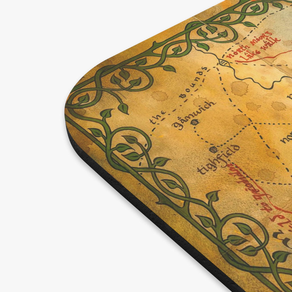 Shire Fantasy Map Mouse Pad, Tolkien Adventure Mousepad, Nerdy Bookish Decor, Desk Accessory, Ideal Gift for Gamers, Unique Office Decor