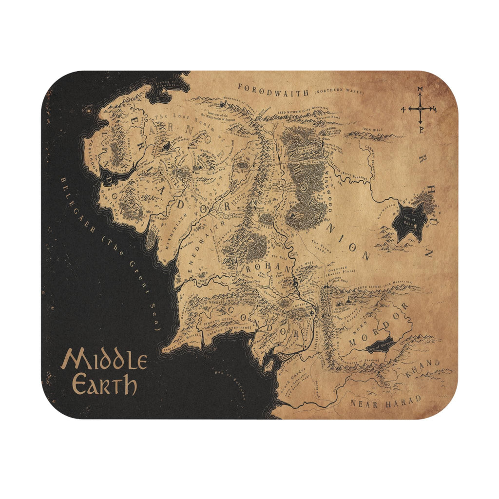 Tolkien Fantasy Map Mouse Pad, Fantasy Adventure Mousepad, Nerdy Bookish Decor, Desk Accessory, Ideal Gift for Gamers, Unique Office Decor