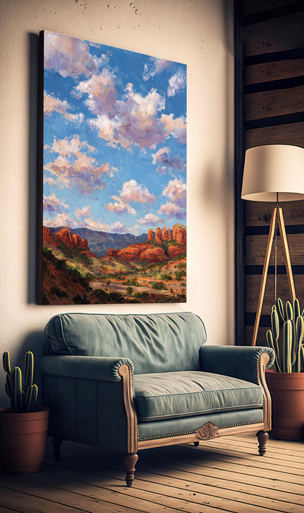 Sedona Arizona Oil Painting Print Southwest Wall Art Landscape Art Gift Desert Western Home Decor Gift