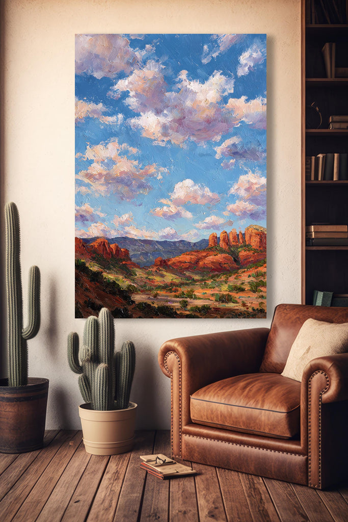Sedona Arizona Oil Painting Print Southwest Wall Art Landscape Art Gift Desert Western Home Decor Gift