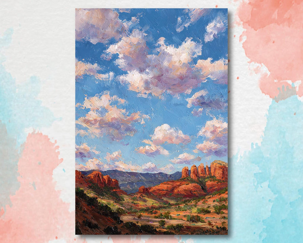 Sedona Arizona Oil Painting Print Southwest Wall Art Landscape Art Gift Desert Western Home Decor Gift