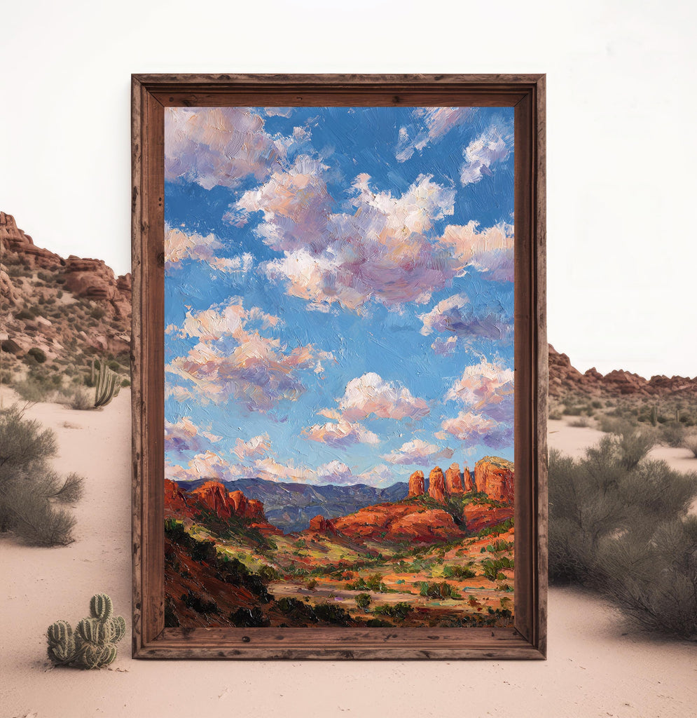 Sedona Arizona Oil Painting Print Southwest Wall Art Landscape Art Gift Desert Western Home Decor Gift