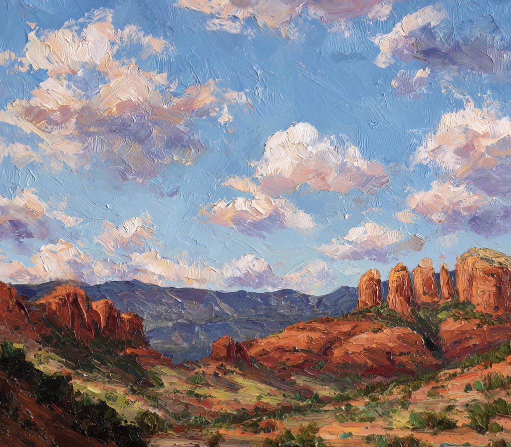 Sedona Arizona Oil Painting Print Southwest Wall Art Landscape Art Gift Desert Western Home Decor Gift