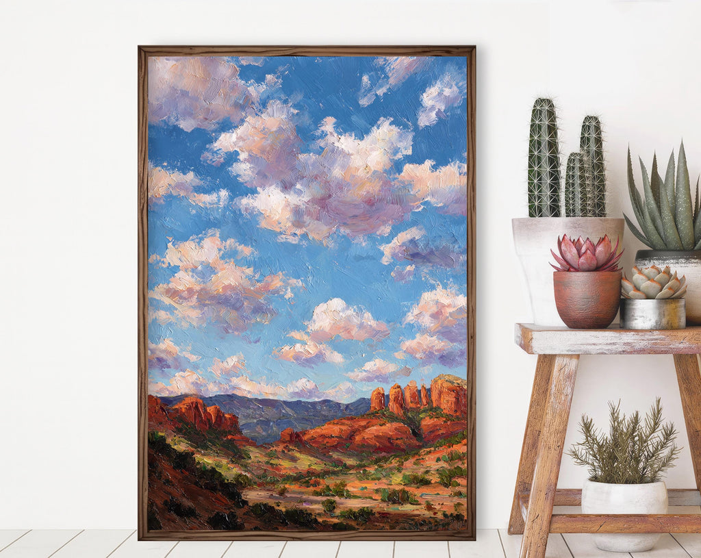 Sedona Arizona Oil Painting Print Southwest Wall Art Landscape Art Gift Desert Western Home Decor Gift