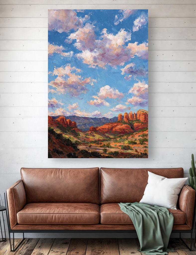 Sedona Arizona Oil Painting Print Southwest Wall Art Landscape Art Gift Desert Western Home Decor Gift