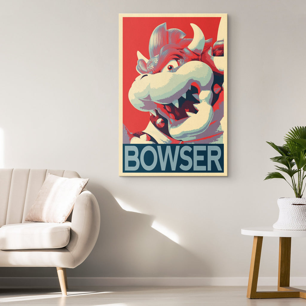 Bowser Pop Art Illustration - Video Game Home Decor in Poster Print or Canvas Art