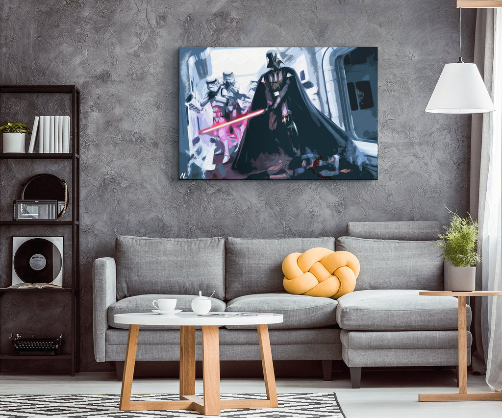 Darth Vader and Stormtroopers Pop Art Illustration - Star Wars Home Decor in Poster Print or Canvas Art