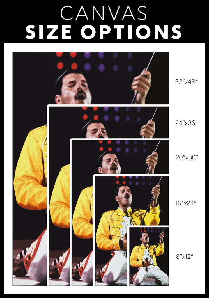 Freddie Mercury Queen Pop Art Illustration - Rock and Roll Music Home Decor in Poster Print or Canvas Art Active