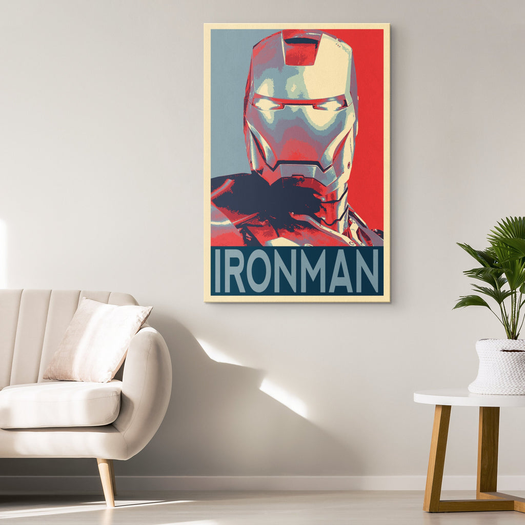 Iron Man Pop Art Illustration - Marvel Superhero Home Decor in Poster Print or Canvas Art