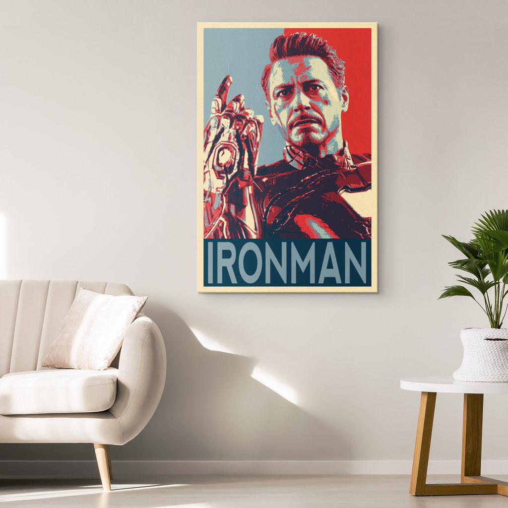 Iron Man Endgame Pop Art Illustration - Marvel Superhero Home Decor in Poster Print or Canvas Art