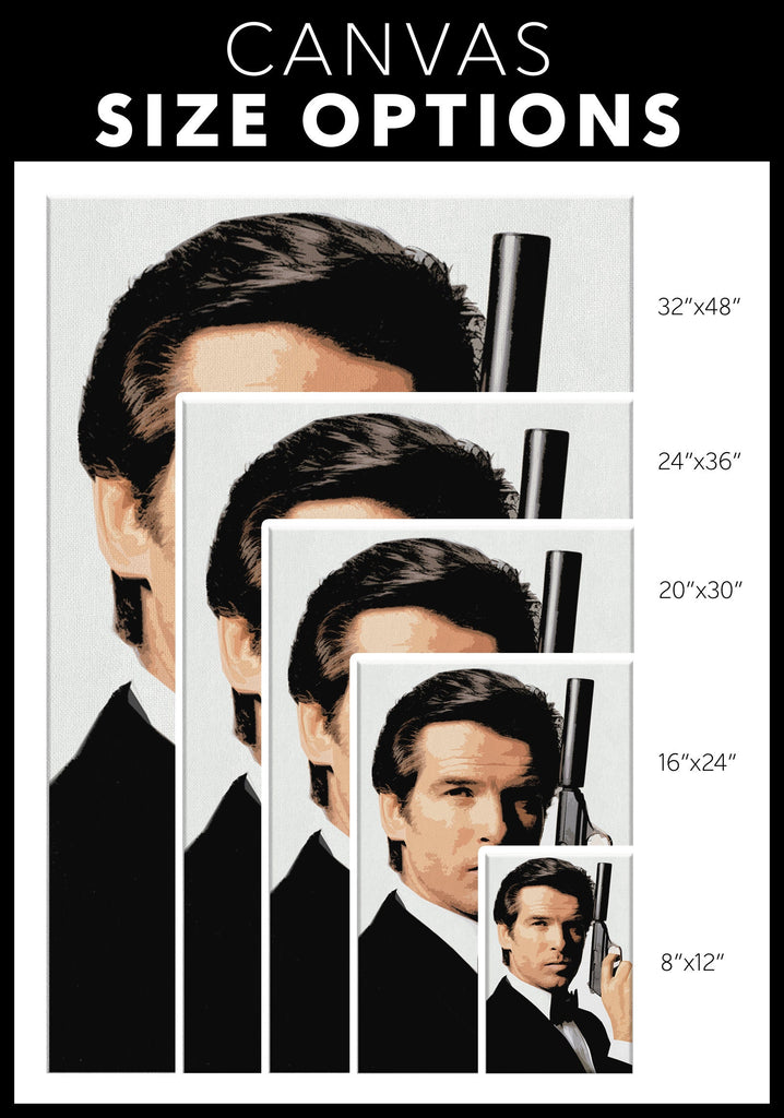 James Bond Pierce Brosnan Pop Art Illustration - 007 Home Decor in Poster Print or Canvas Art