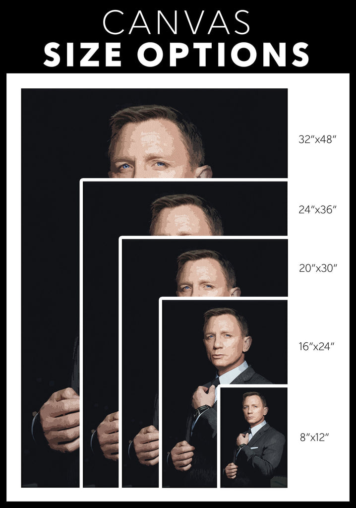 James Bond Daniel Craig Pop Art Illustration - 007 Home Decor in Poster Print or Canvas Art