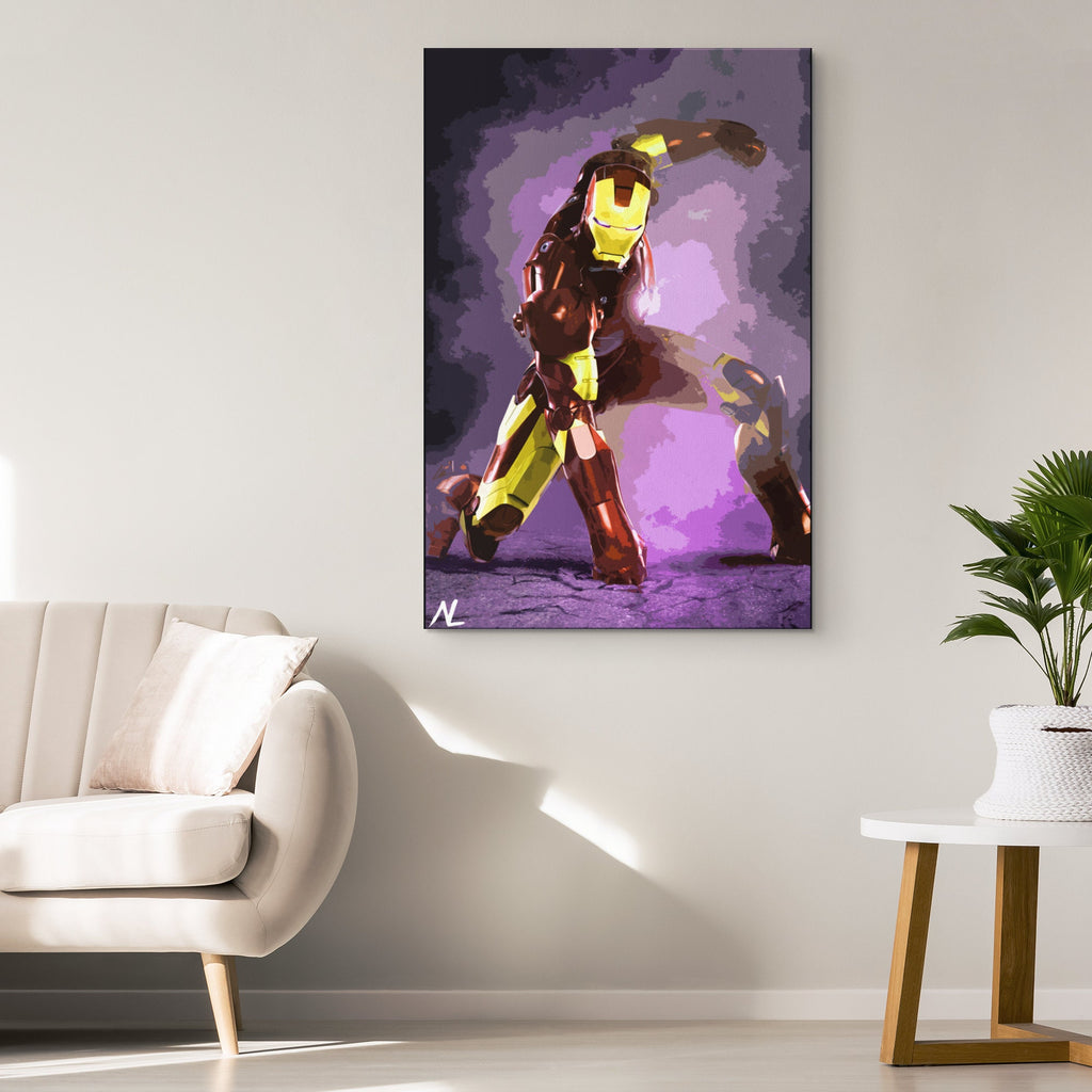 Iron Man Pop Art Illustration - Marvel Superhero Home Decor in Poster Print or Canvas Art