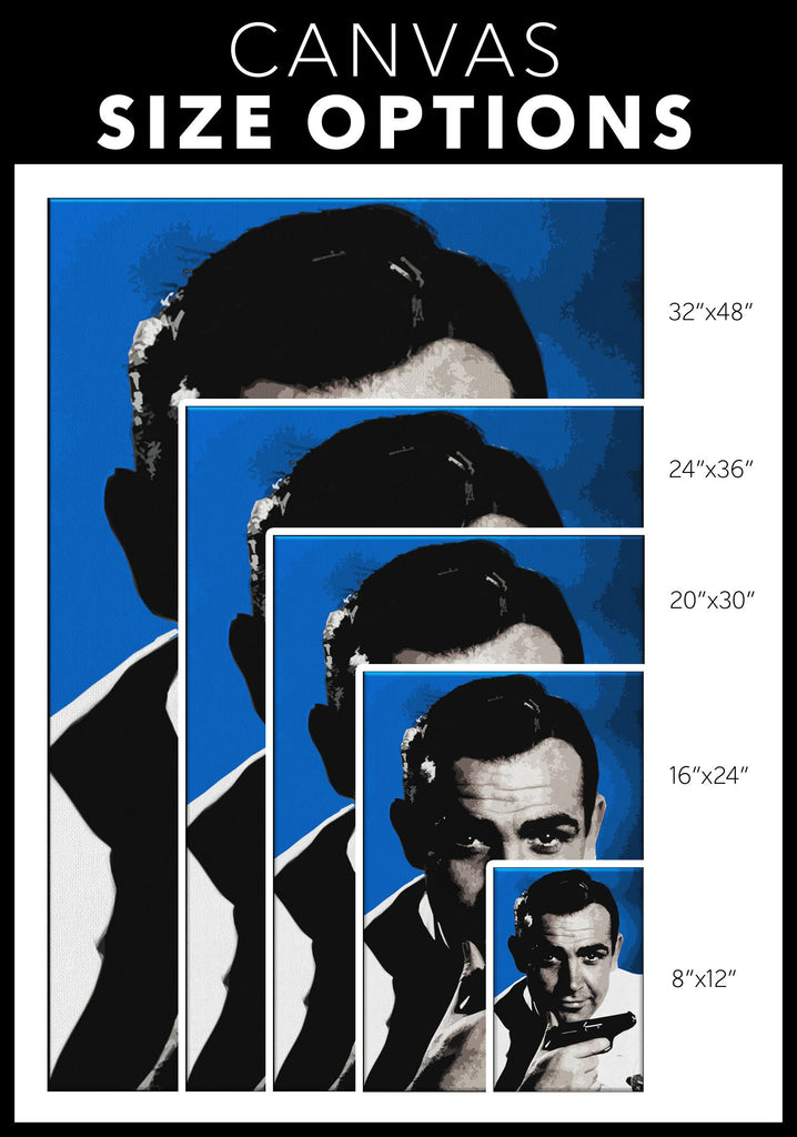 James Bond Sean Connery Pop Art Illustration - 007 Home Decor in Poster Print or Canvas Art