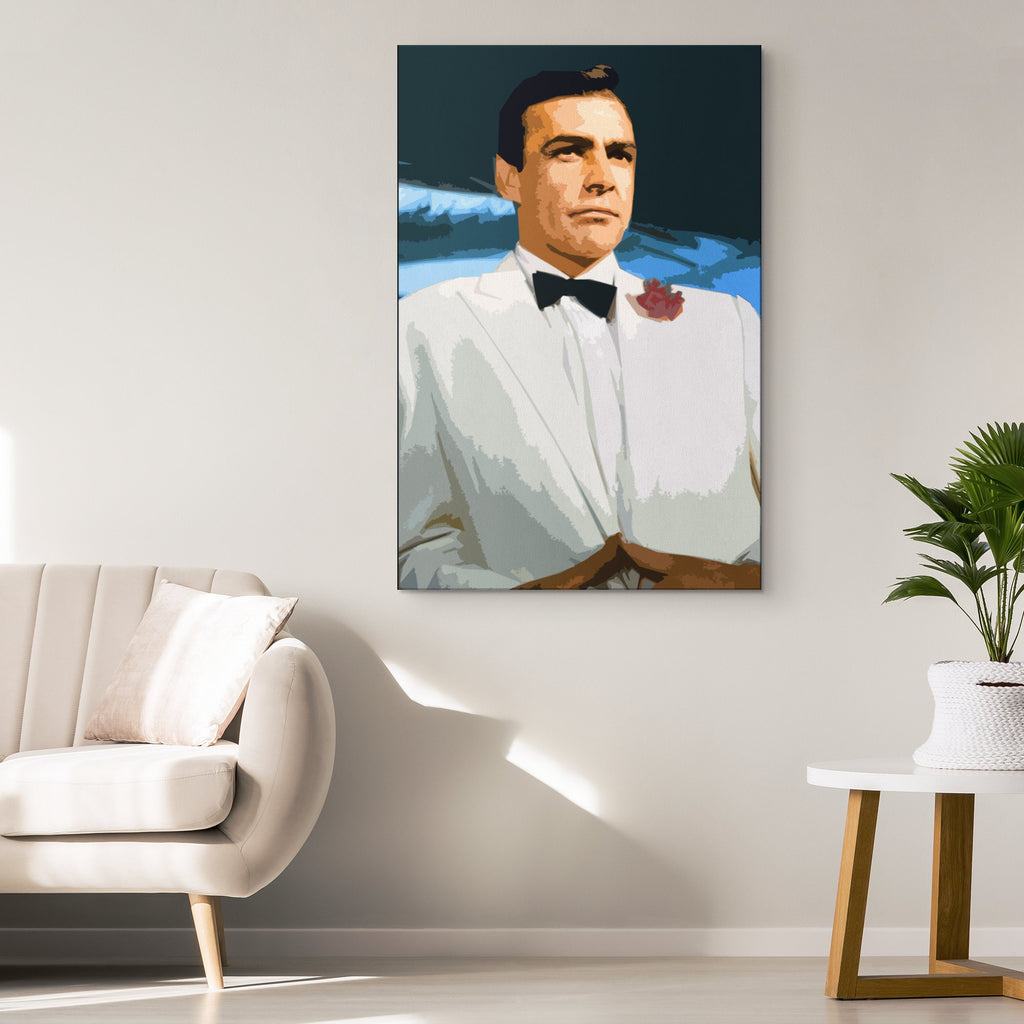 James Bond Sean Connery Pop Art Illustration - 007 Home Decor in Poster Print or Canvas Art