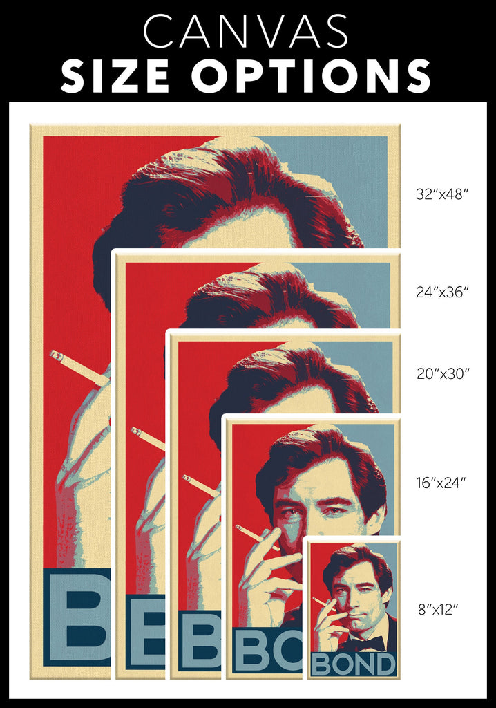 James Bond Timothy Dalton Pop Art Illustration - 007 Home Decor in Poster Print or Canvas Art