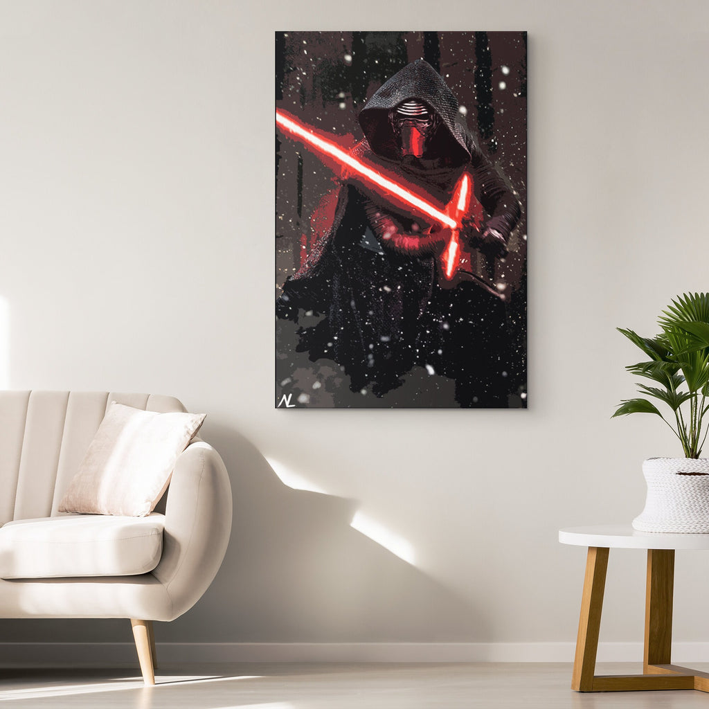 Kylo Ren Pop Art Illustration - Star Wars Home Decor in Poster Print or Canvas Art