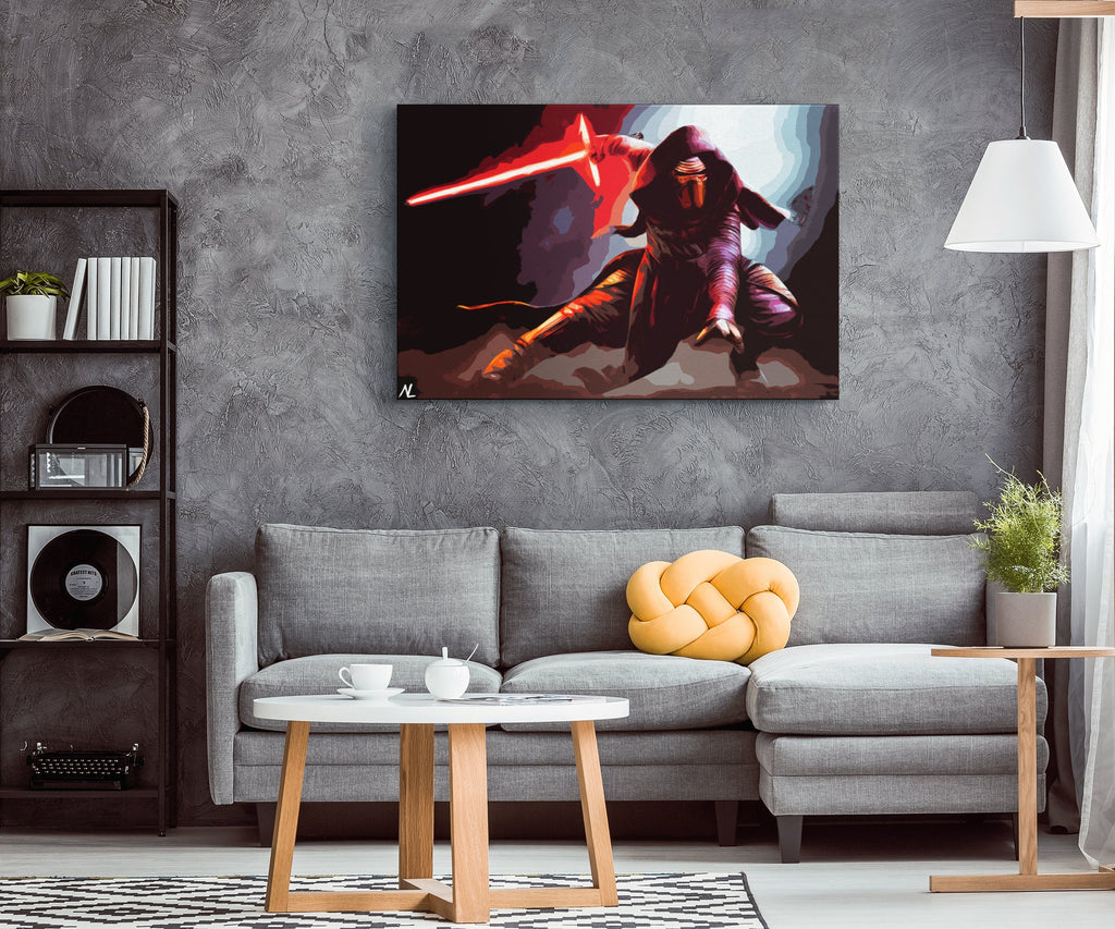 Kylo Ren Pop Art Illustration - Star Wars Home Decor in Poster Print or Canvas Art