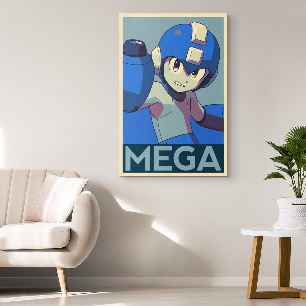 Mega Man Pop Art Illustration - Video Game Home Decor in Poster Print or Canvas Art