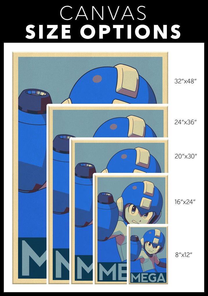 Mega Man Pop Art Illustration - Video Game Home Decor in Poster Print or Canvas Art