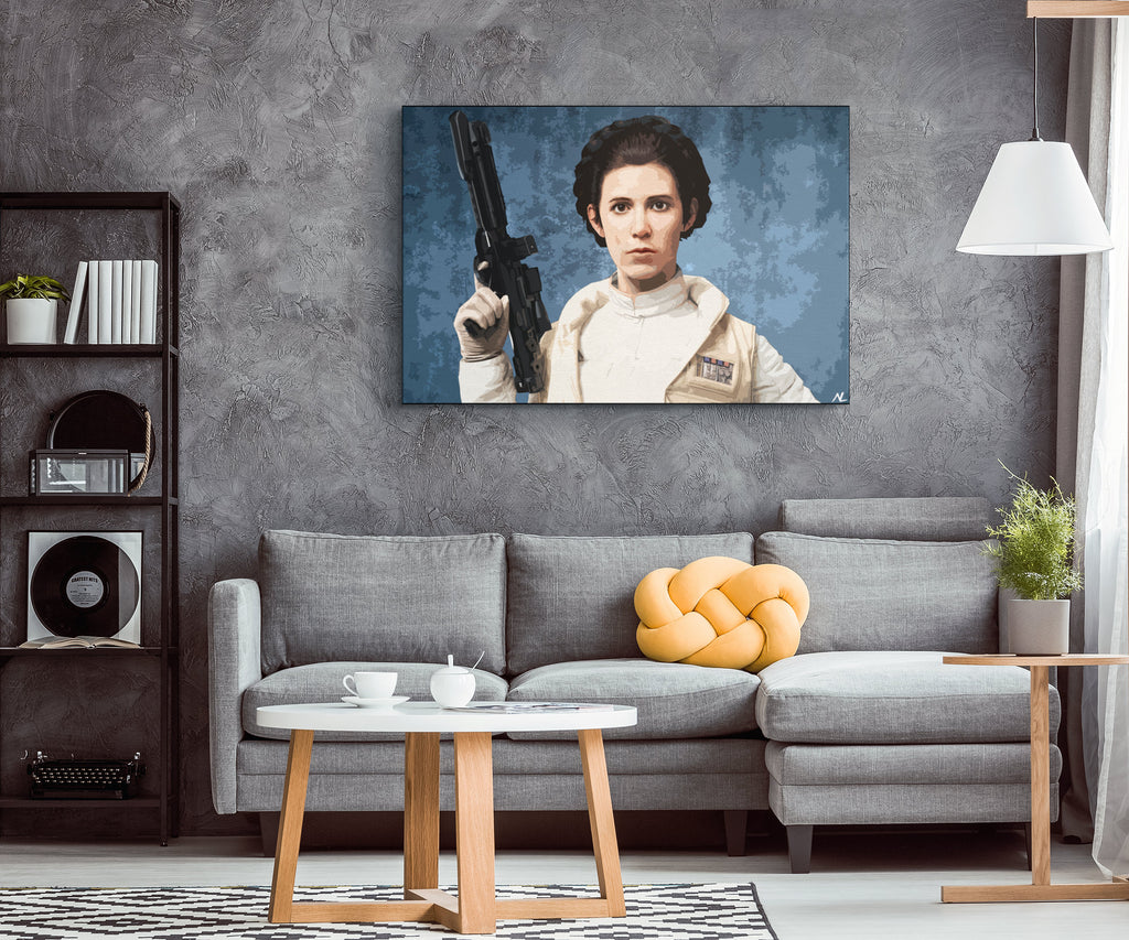 Princess Leia Pop Art Illustration - Star Wars Home Decor in Poster Print or Canvas Art