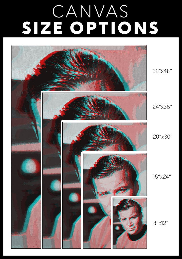 Retro 3D Captain Kirk Pop Art Illustration - Star Trek Home Decor in Poster Print or Canvas Art