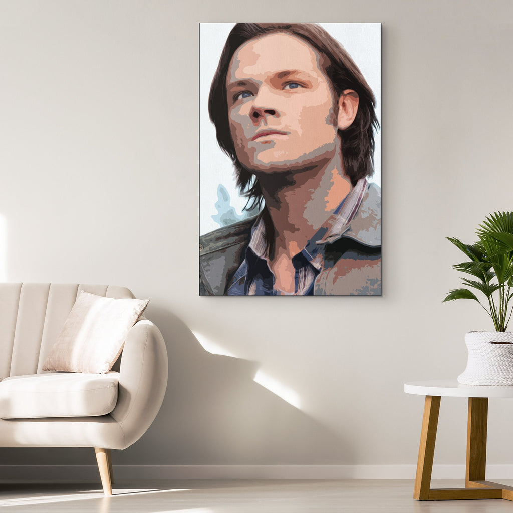 Sam Winchester Pop Art Illustration - Supernatural Television Home Decor in Poster Print or Canvas Art