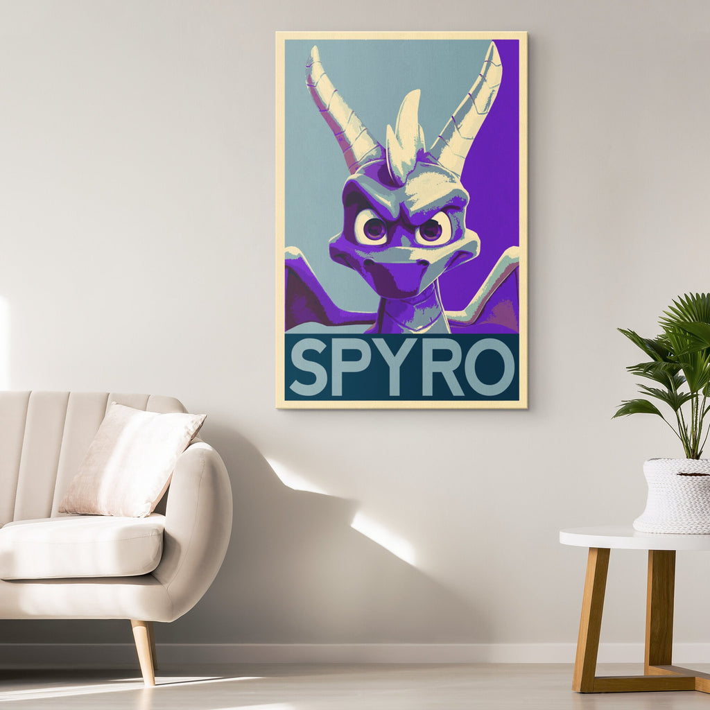 Spyro The Dragon Pop Art Illustration - Video Game Home Decor in Poster Print or Canvas Art