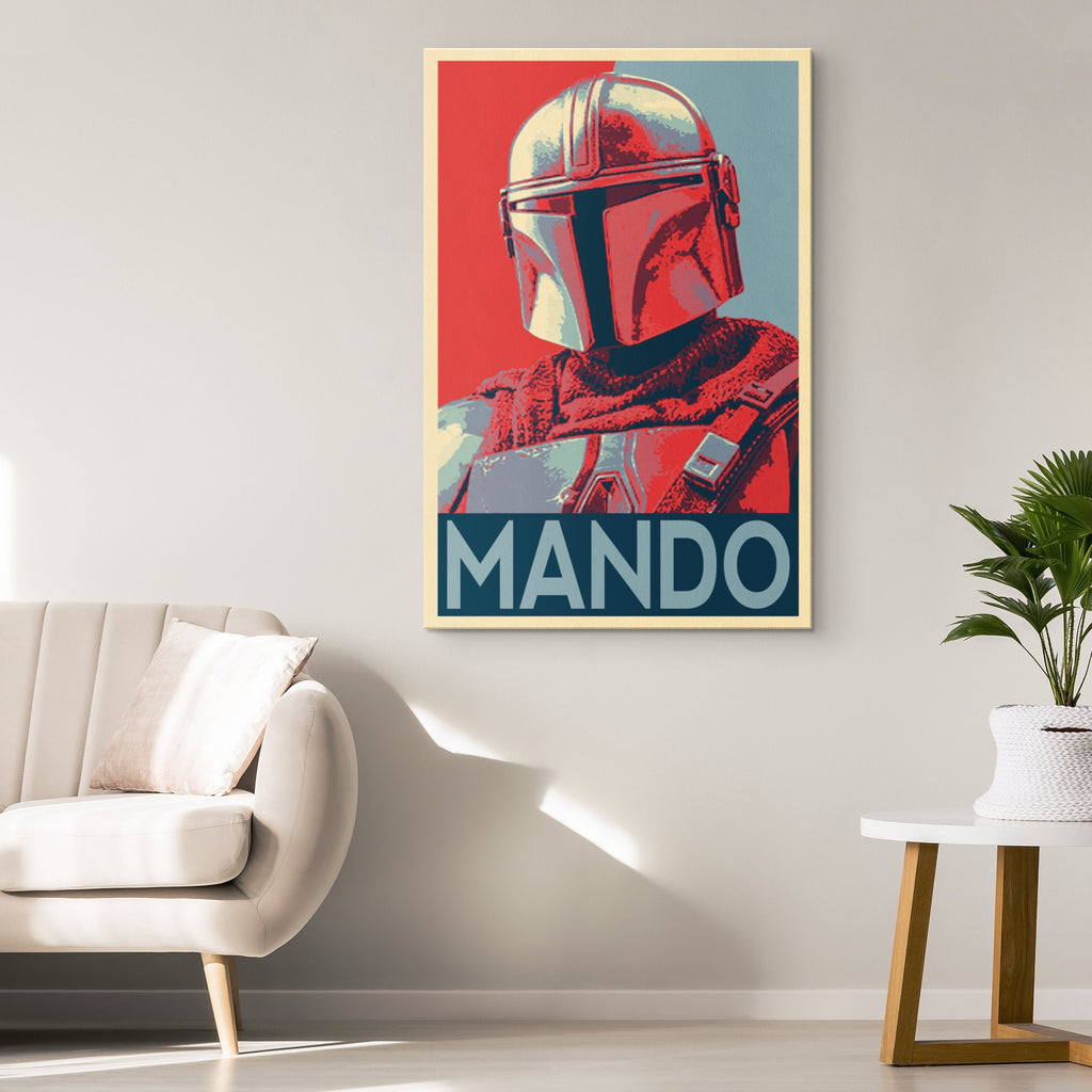 The Mandalorian Pop Art Illustration - Star Wars Home Decor in Poster Print or Canvas Art