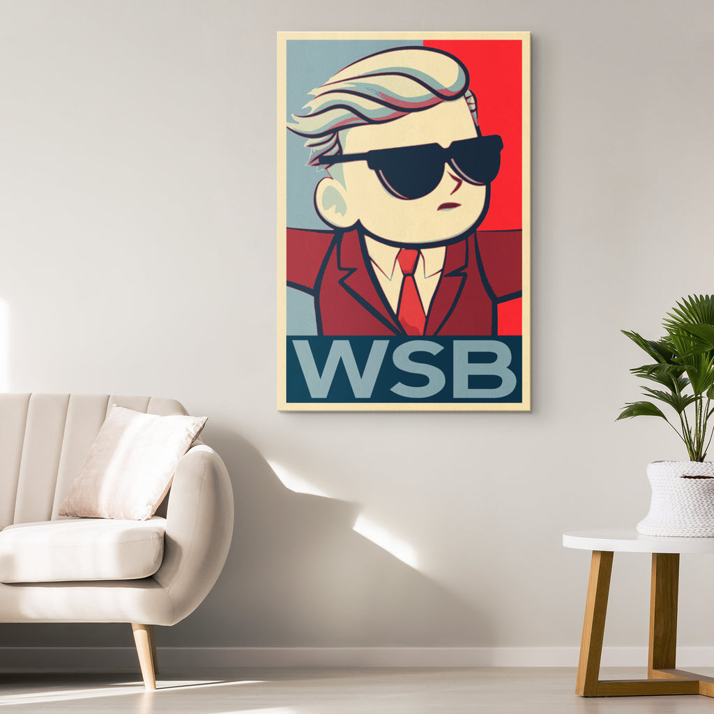 WallStreetBets Pop Art Illustration - Stock Market Home Decor in Poster Print or Canvas Art