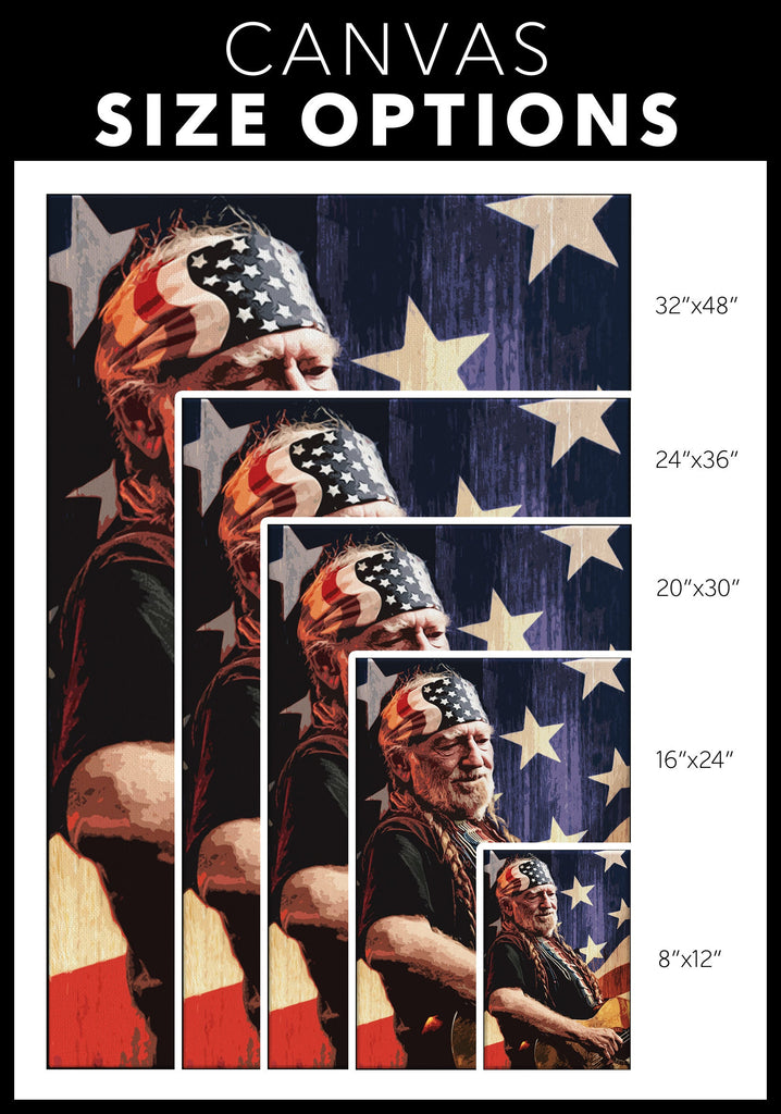 Willie Nelson Pop Art Illustration - Country Music Home Decor in Poster Print or Canvas Art