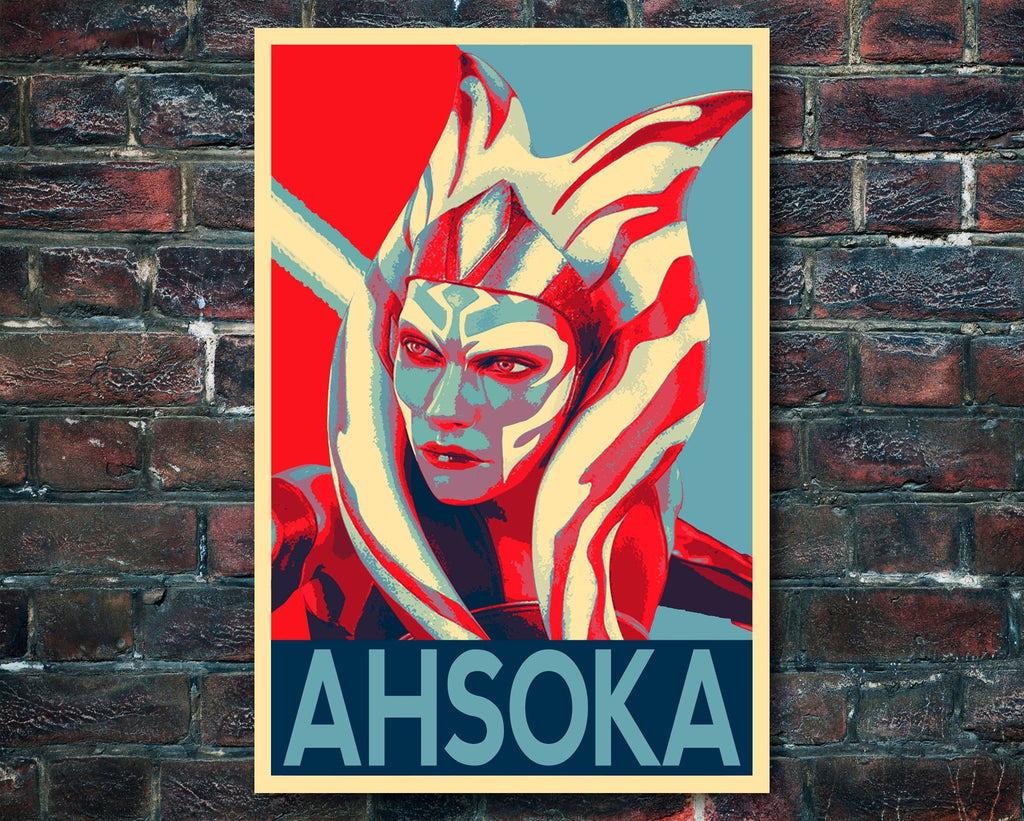 Ahsoka Tano Pop Art Illustration - Star Wars Home Decor in Poster Print or Canvas Art