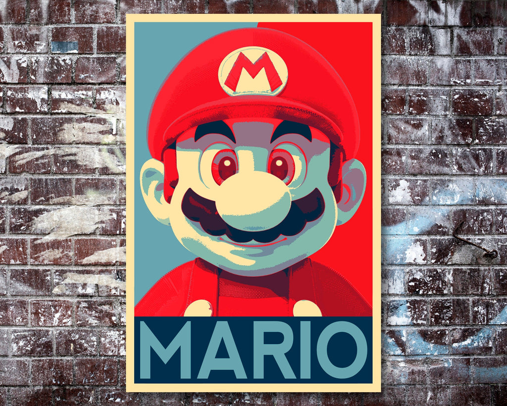 Mario Pop Art Illustration - Video Game Home Decor in Poster Print or Canvas Art