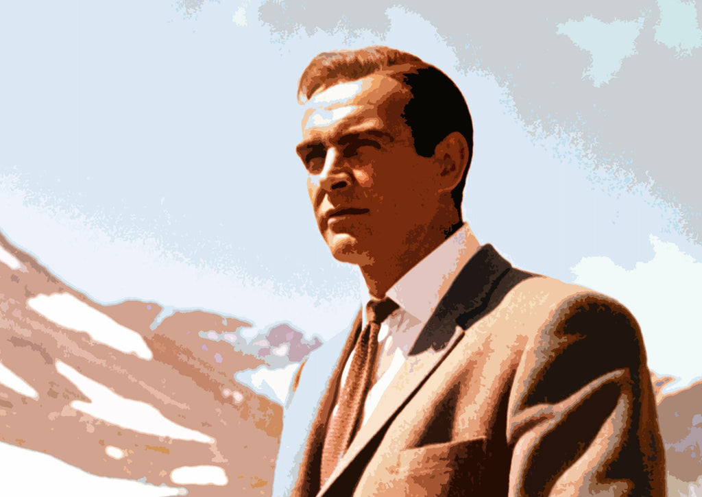 James Bond Sean Connery Pop Art Illustration - 007 Home Decor in Poster Print or Canvas Art