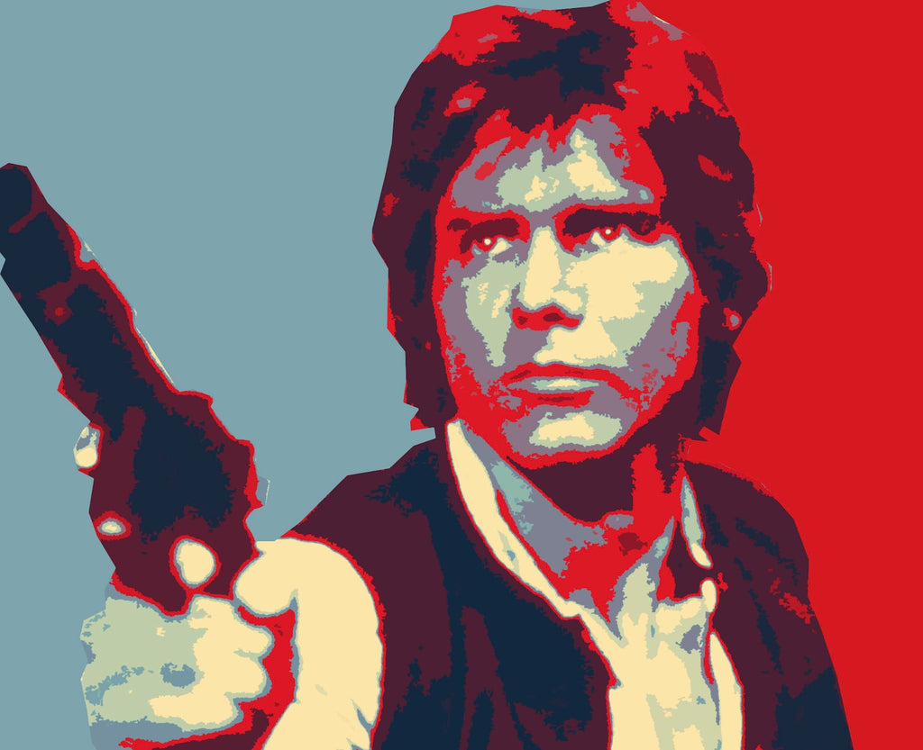 Han Solo Pop Art Illustration - Star Wars Home Decor in Poster Print or Canvas Art