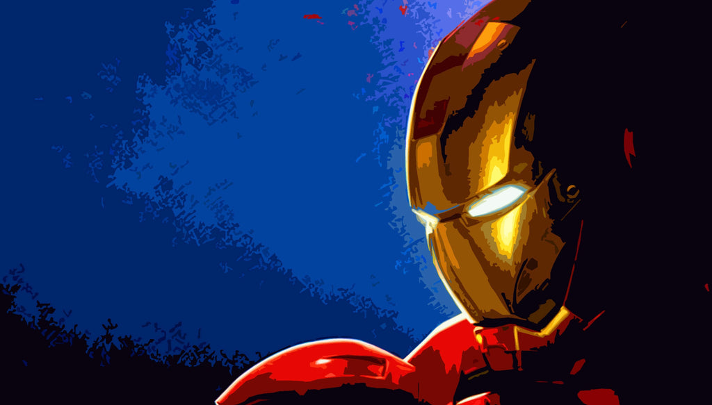 Iron Man Pop Art Illustration - Marvel Superhero Home Decor in Poster Print or Canvas Art