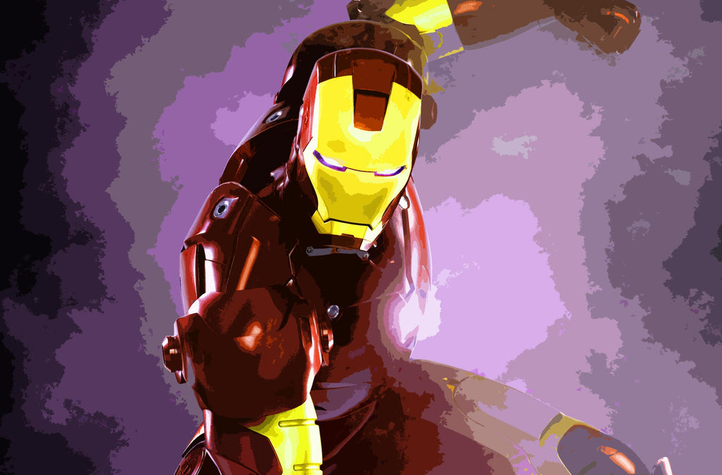 Iron Man Pop Art Illustration - Marvel Superhero Home Decor in Poster Print or Canvas Art