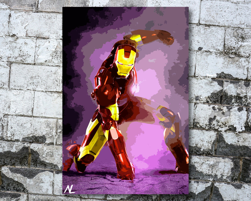 Iron Man Pop Art Illustration - Marvel Superhero Home Decor in Poster Print or Canvas Art